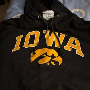 Champion Black and Gold Iowa Hoodie